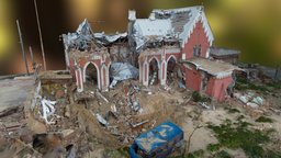 Bombed Chernihiv historic library (Ukraine)