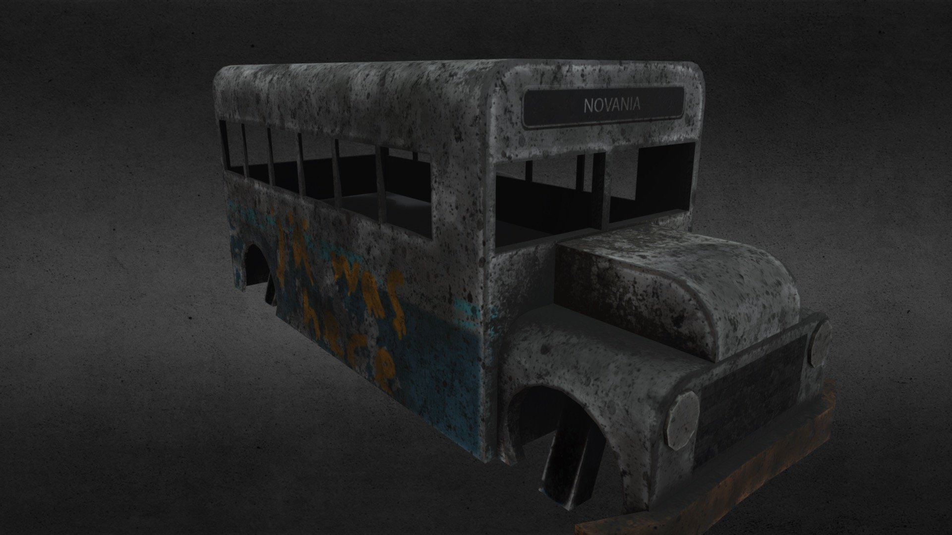 Scrapped Bus 3d model