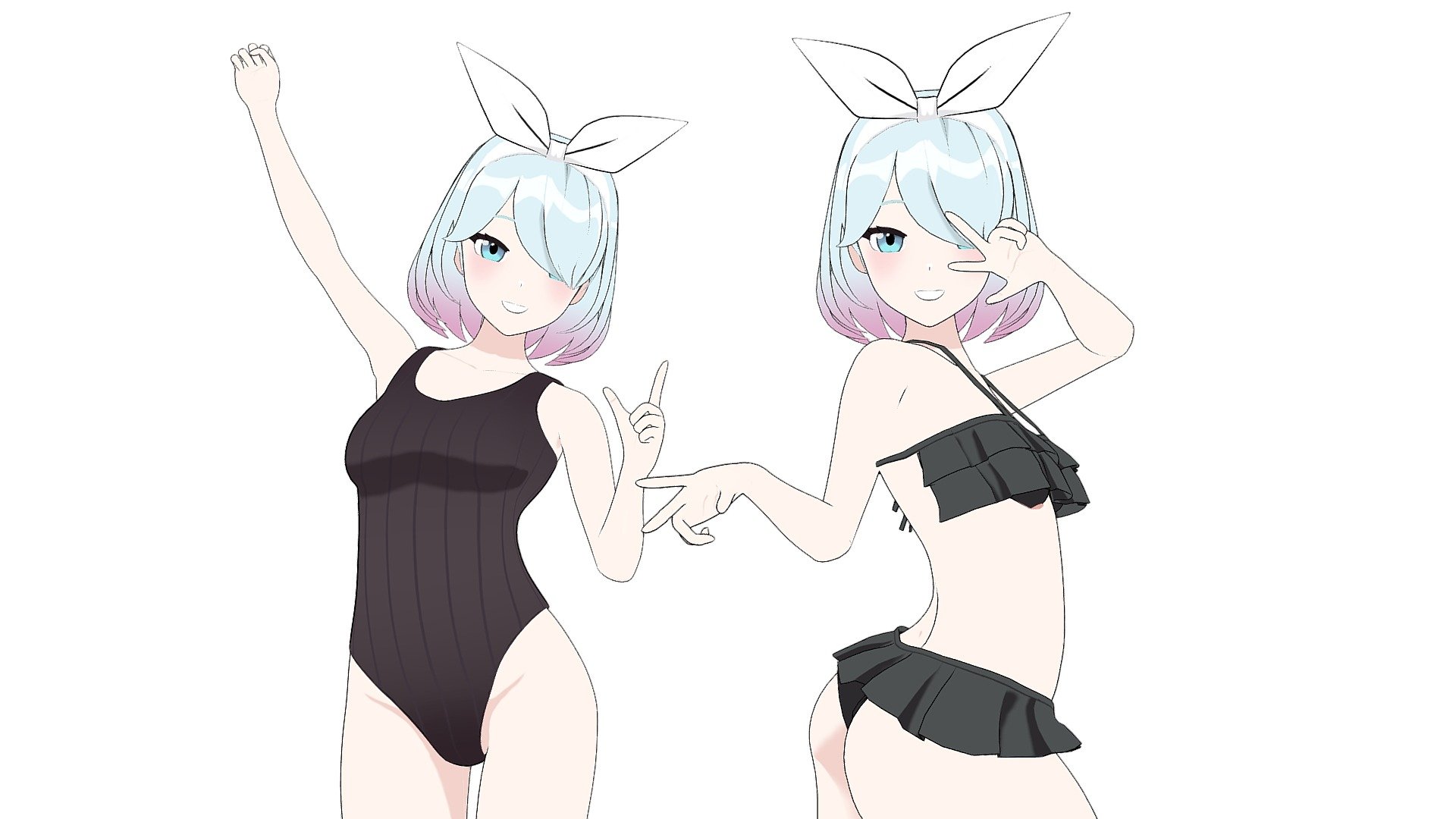 Girls in Swimwear 3d model