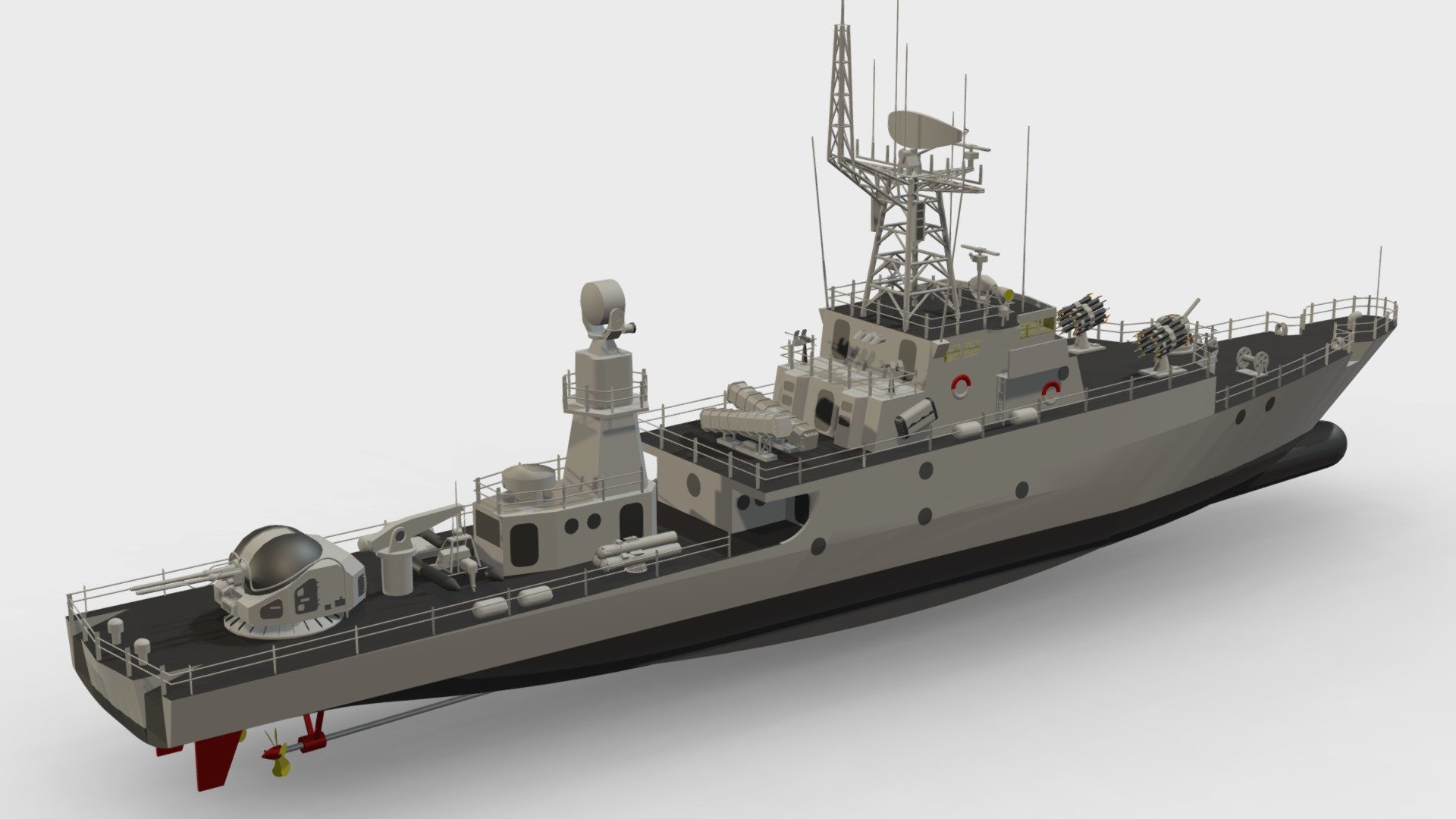 Parchim Class, anti-submarine corvette 3d model