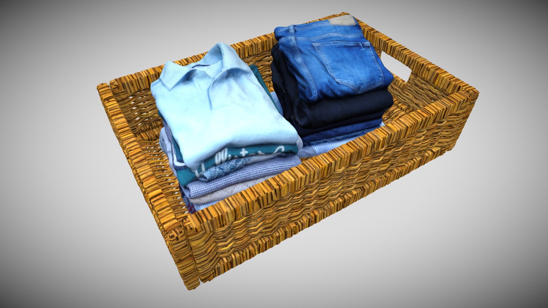 Clothes with Basket 3d model