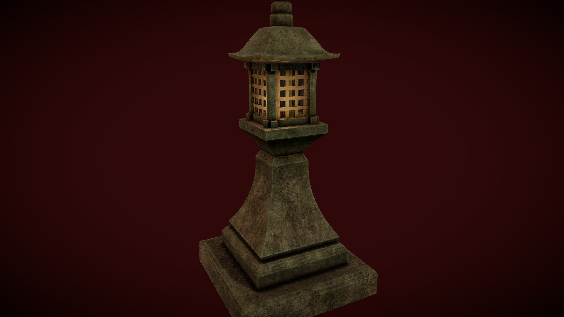 Japanese Stone Lantern(Tōrō) 3d model