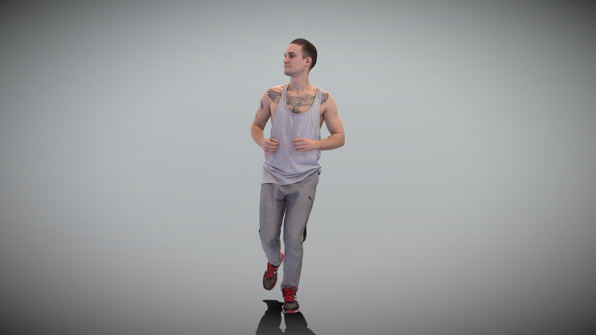 Running young man 388 3d model