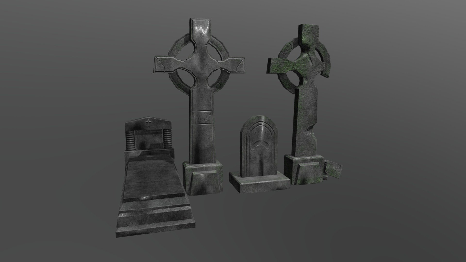 Gravestones 3d model