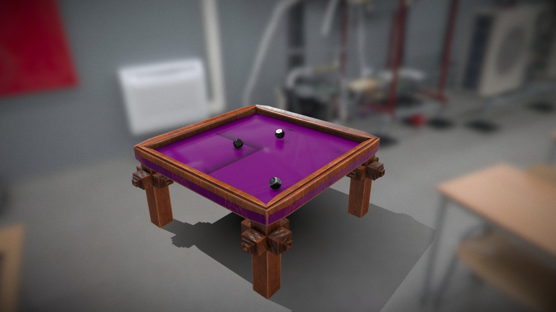 Table With Dice 3d model