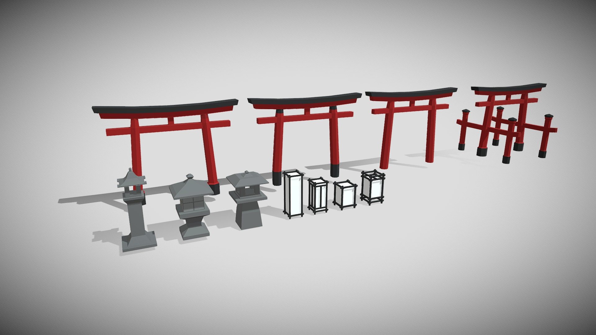 Low Poly Japan 1 3d model