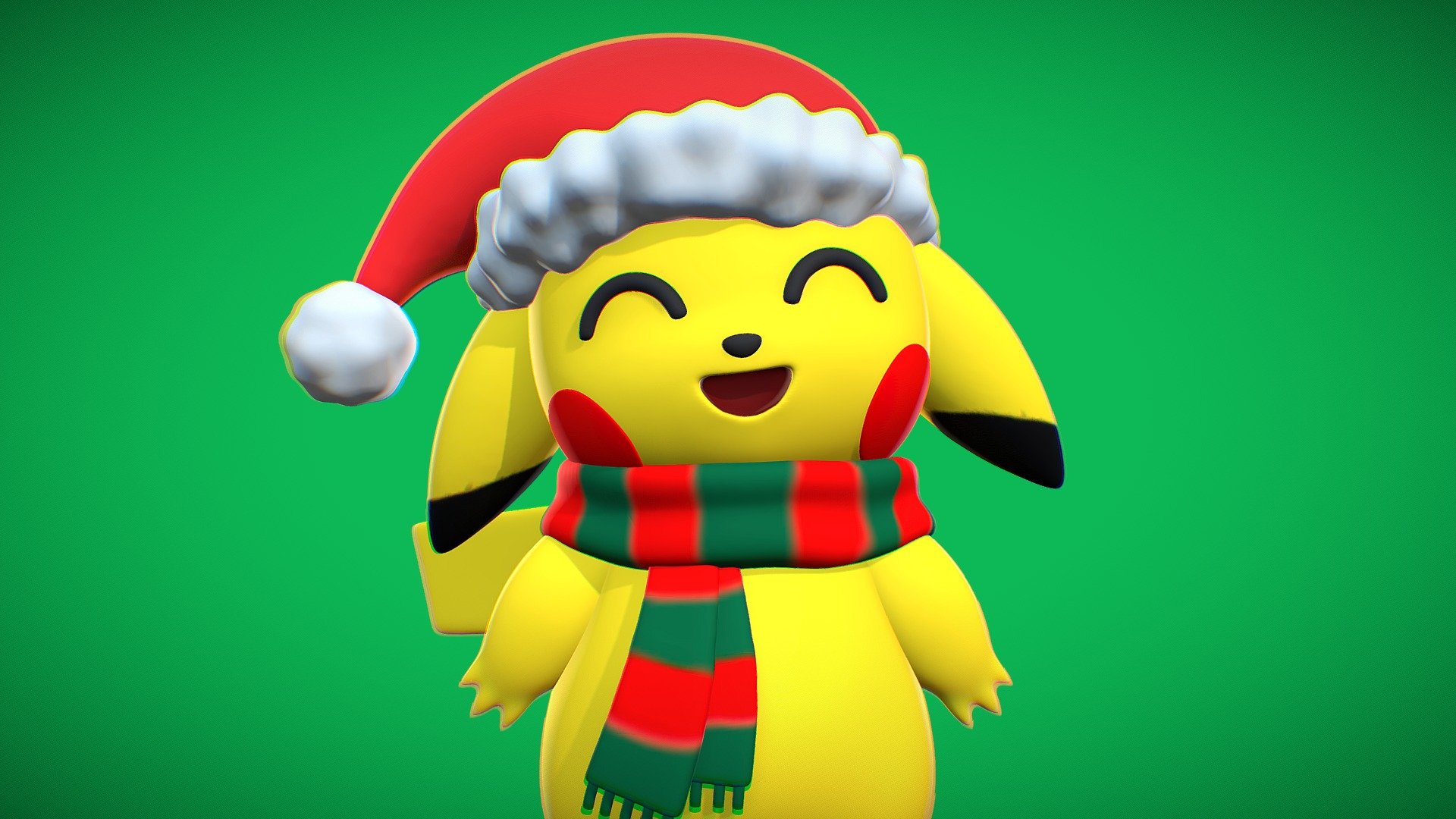 Pikachu claus 3d model