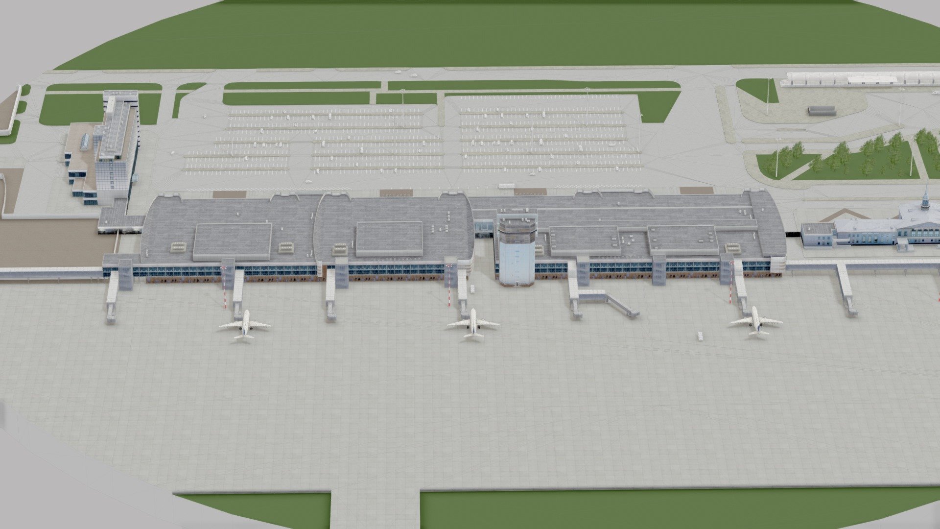 Kolcovo Airport Russian, Yekaterinburg 3d model