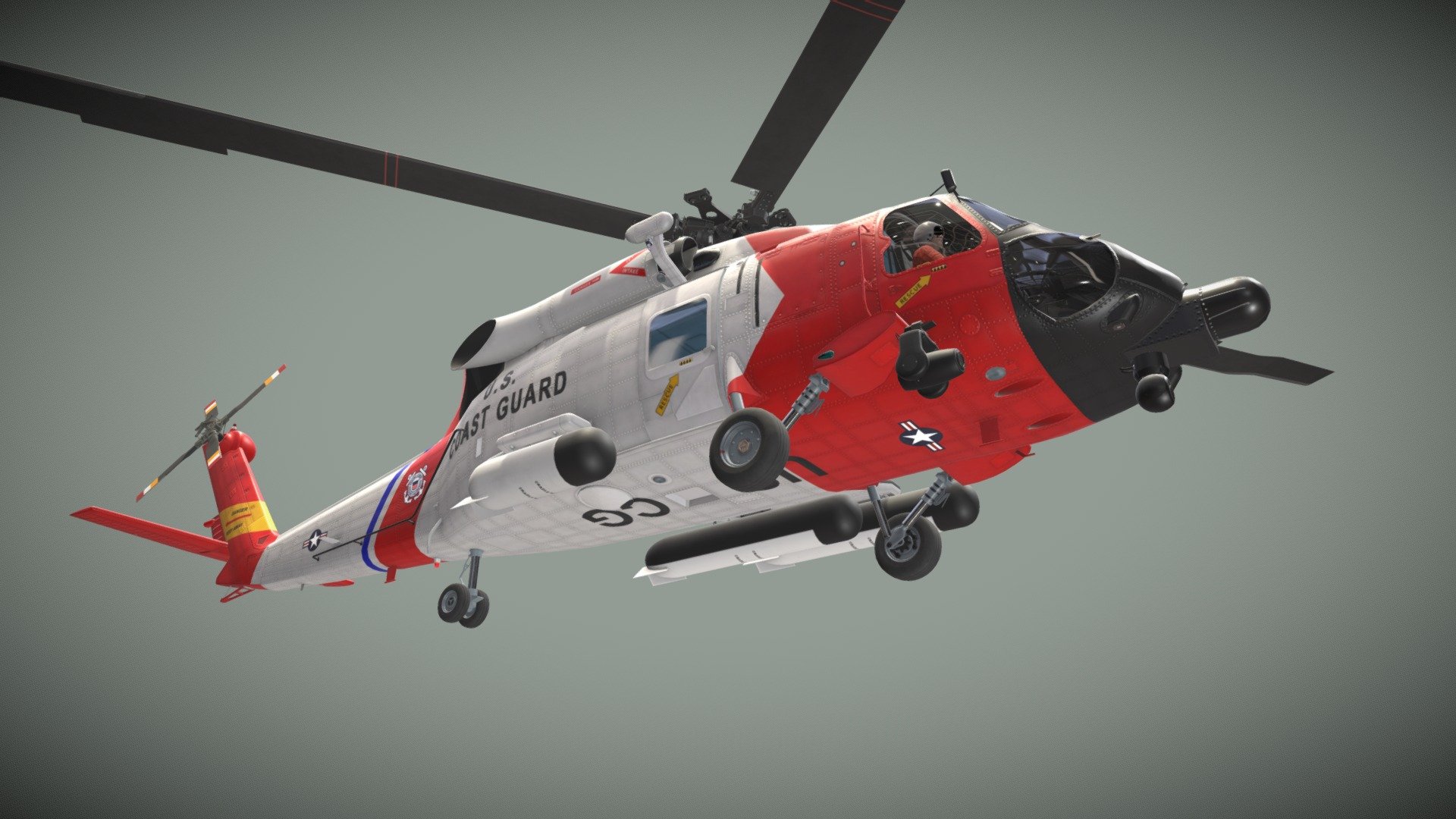 Sikorsky MH-60J "Jay Hawk" Basic Animation 3d model