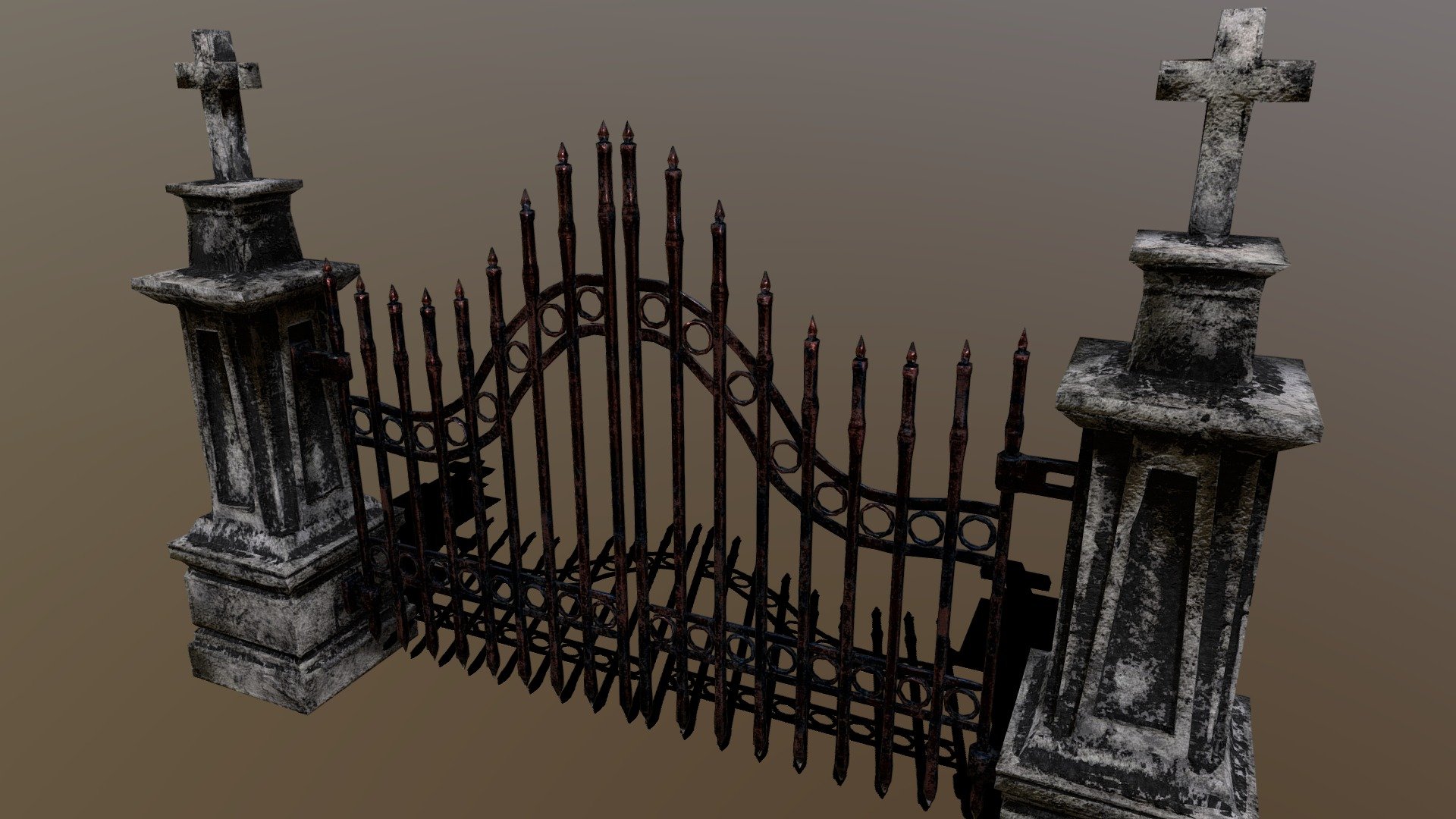 Cemetery Gate (Game Ready) 3d model