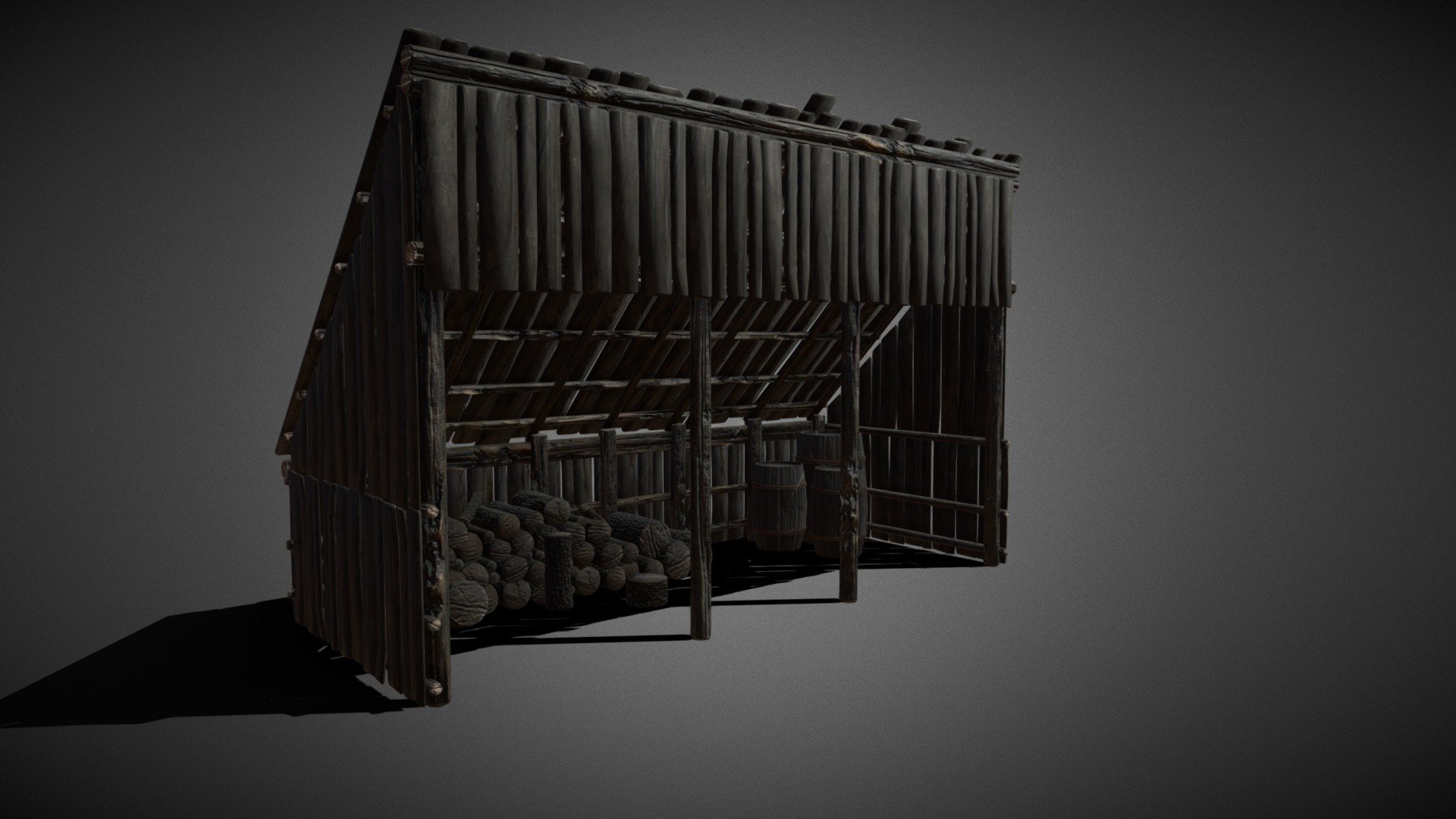 Low Poly Woodenstorage 3d model