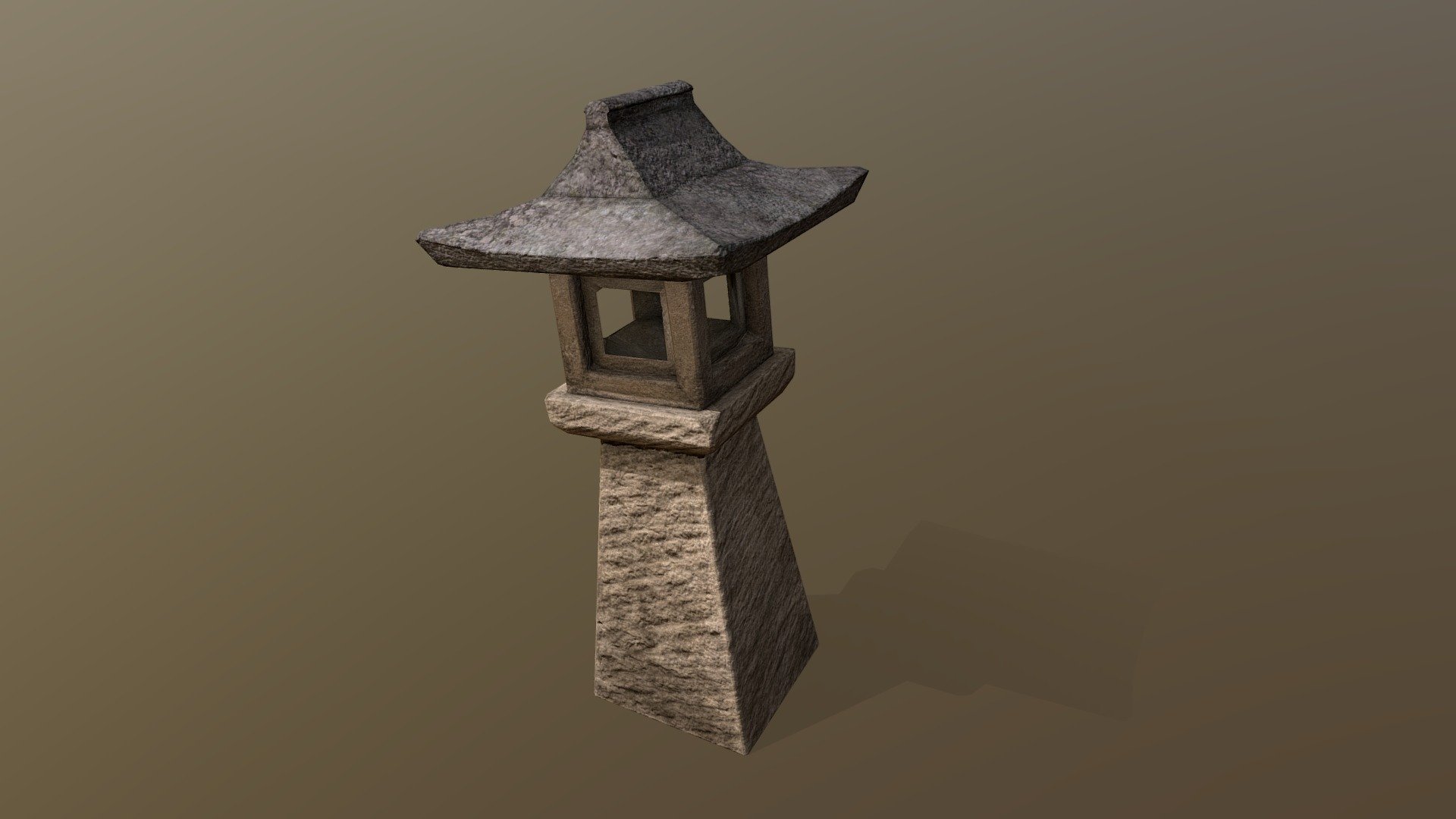 Japanese Stone Lantern 3d model