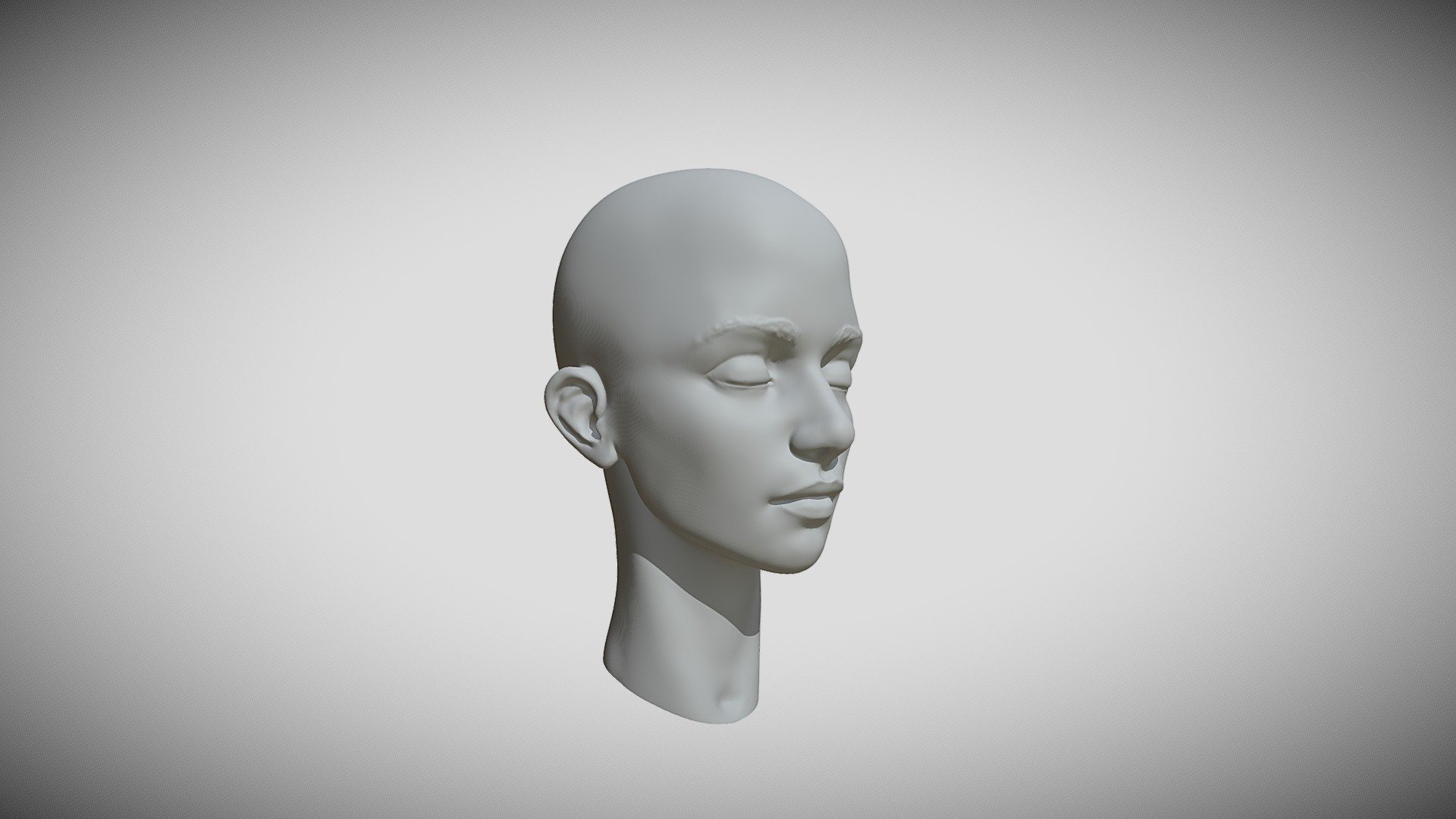 Stylized Female Head Speed Sculpt 3d model