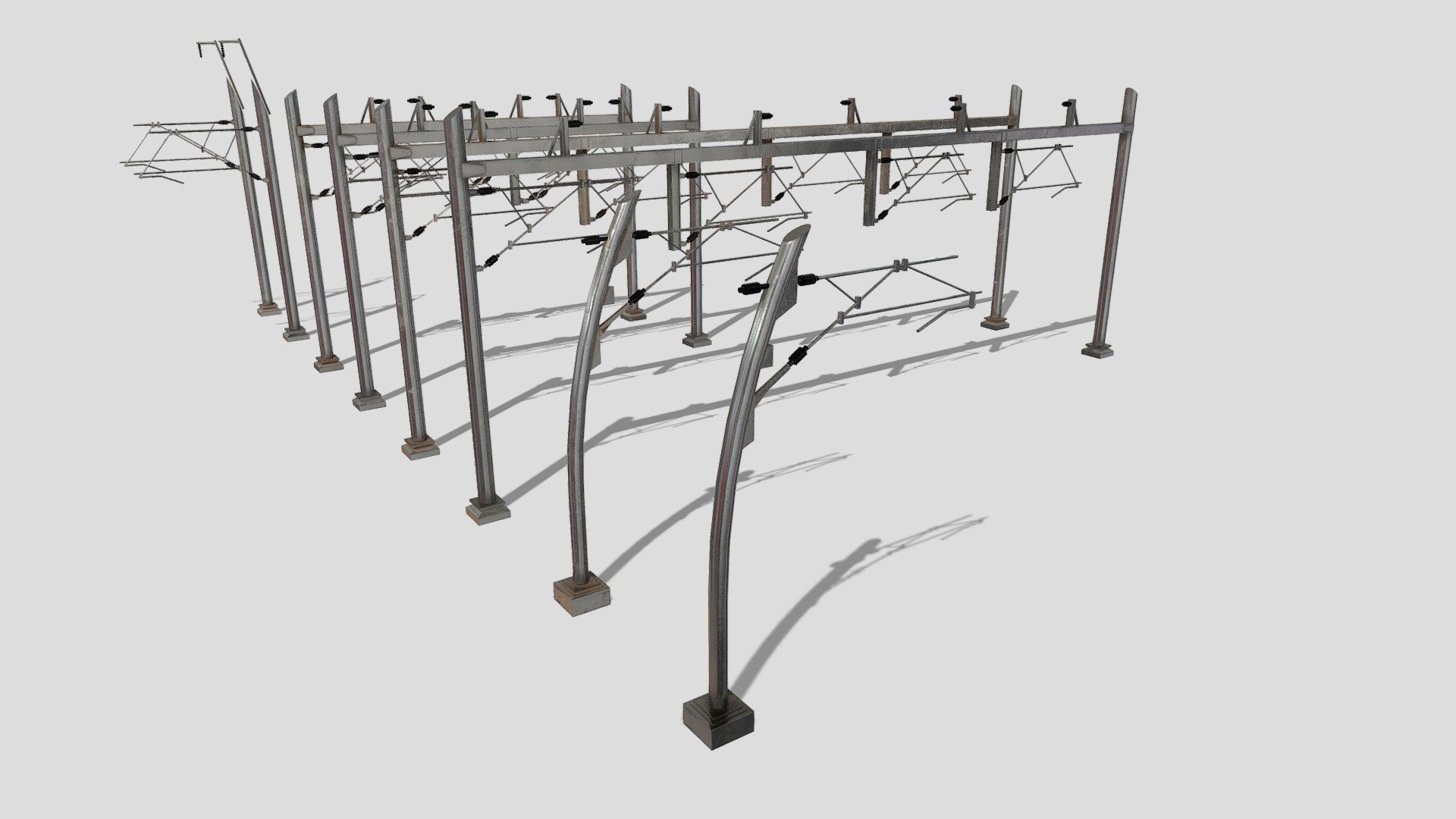 Train Power Lines 3d model