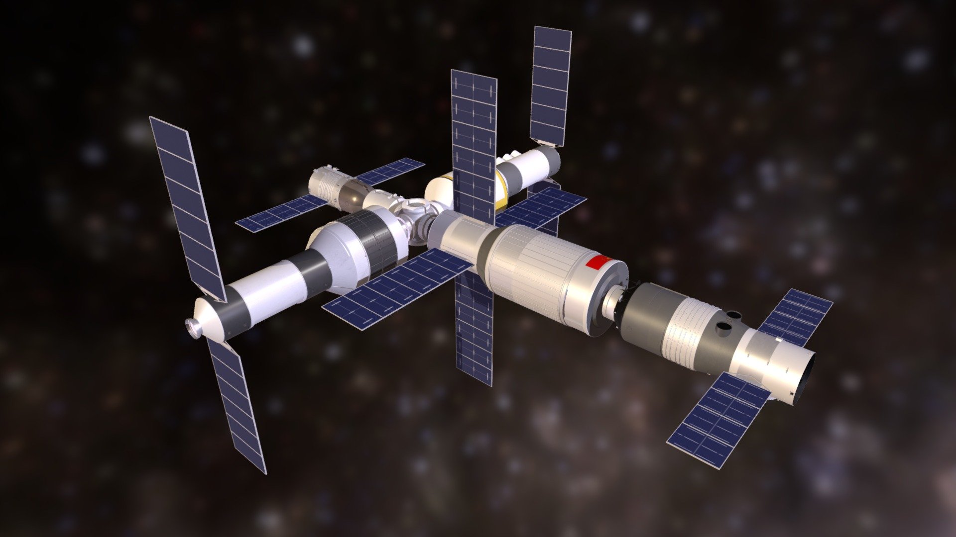 Planned Chinese Space Station 3d model