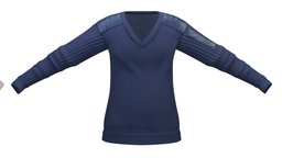 Cartoon High Poly Subdivision Blue Sweater