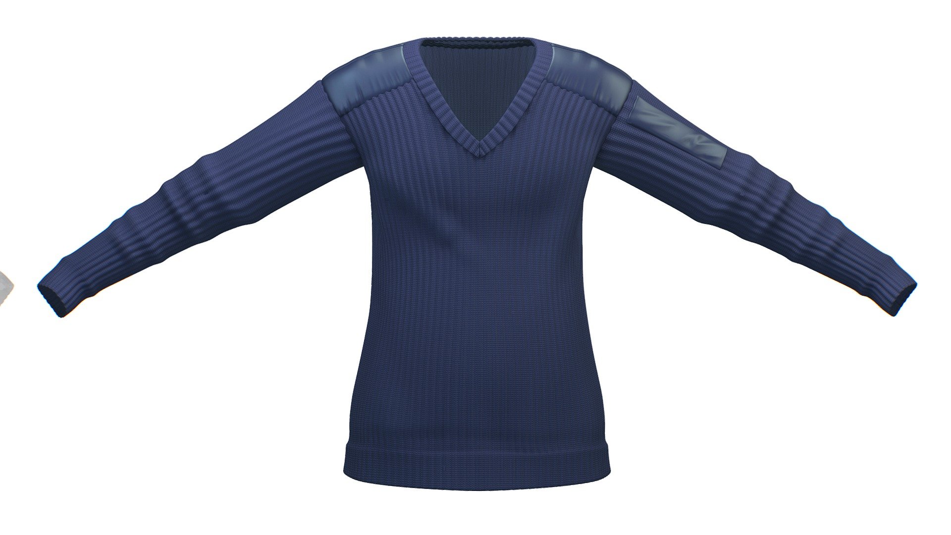 Cartoon High Poly Subdivision Blue Sweater 3d model