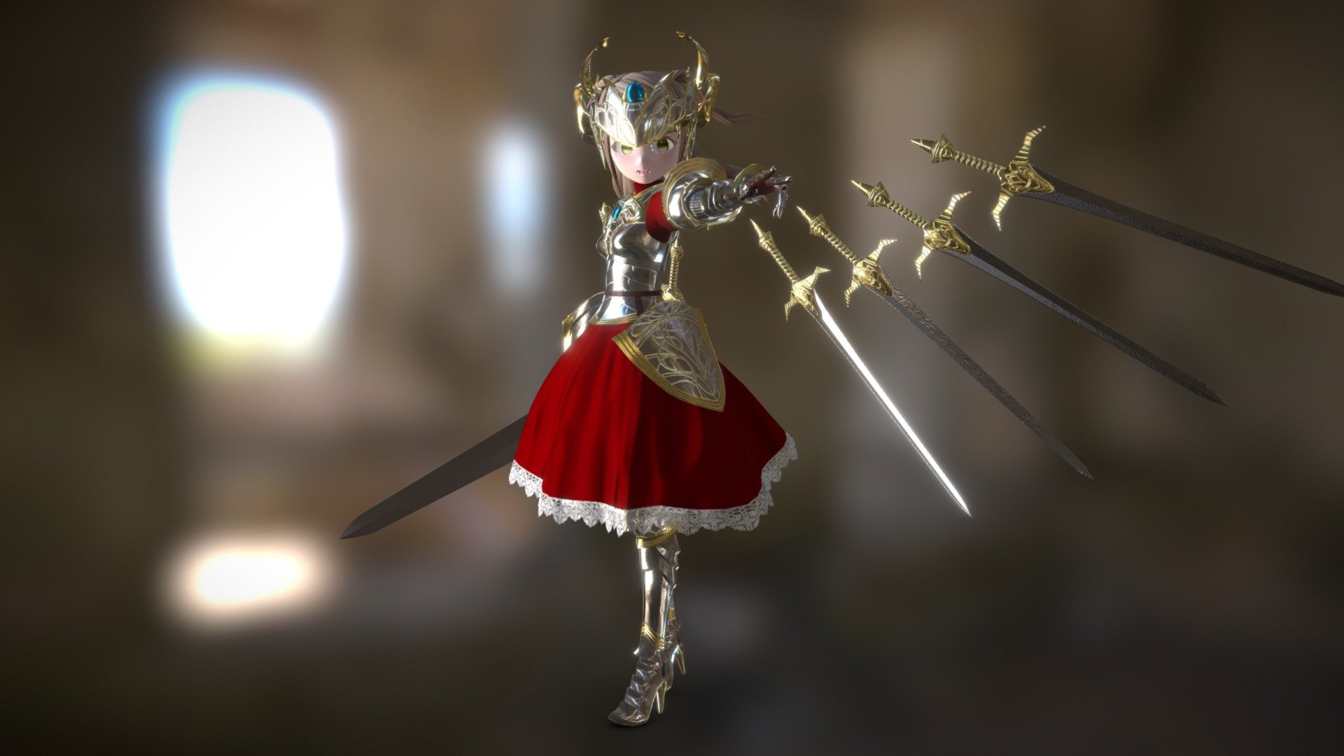 Dragon-Armed Knightess Megidna 3d model