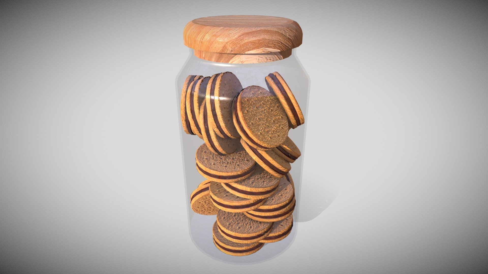 Chocolate Biscuits in Glass 3d model