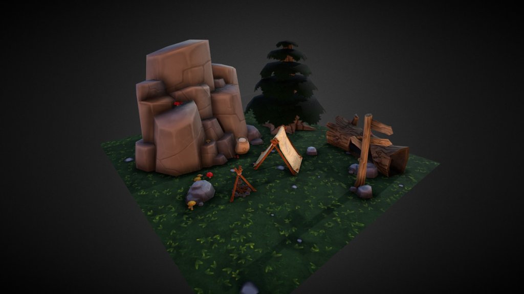 Camping Scene 3d model