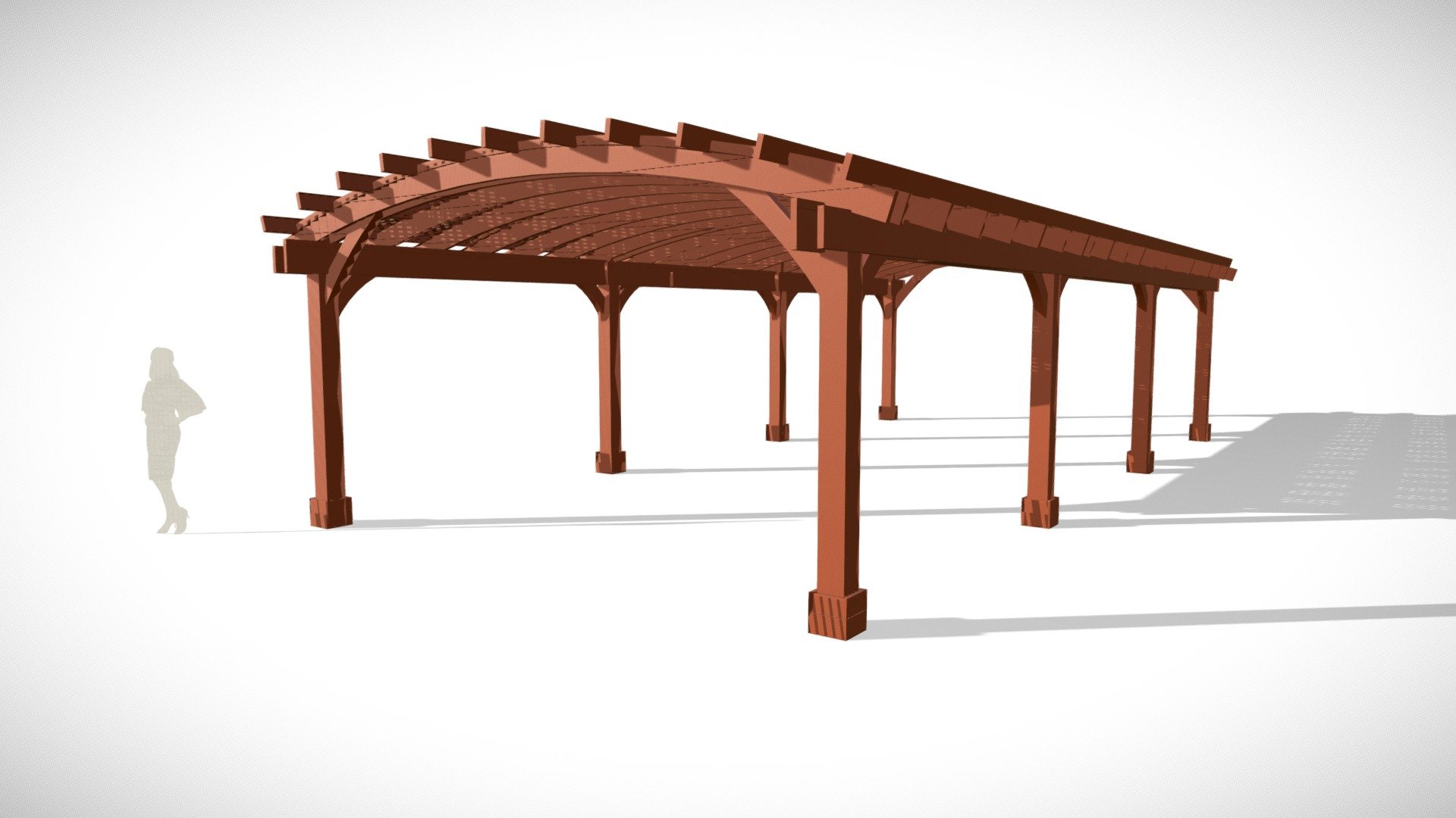 Arched Pergola Kit 40L x 20W 3d model