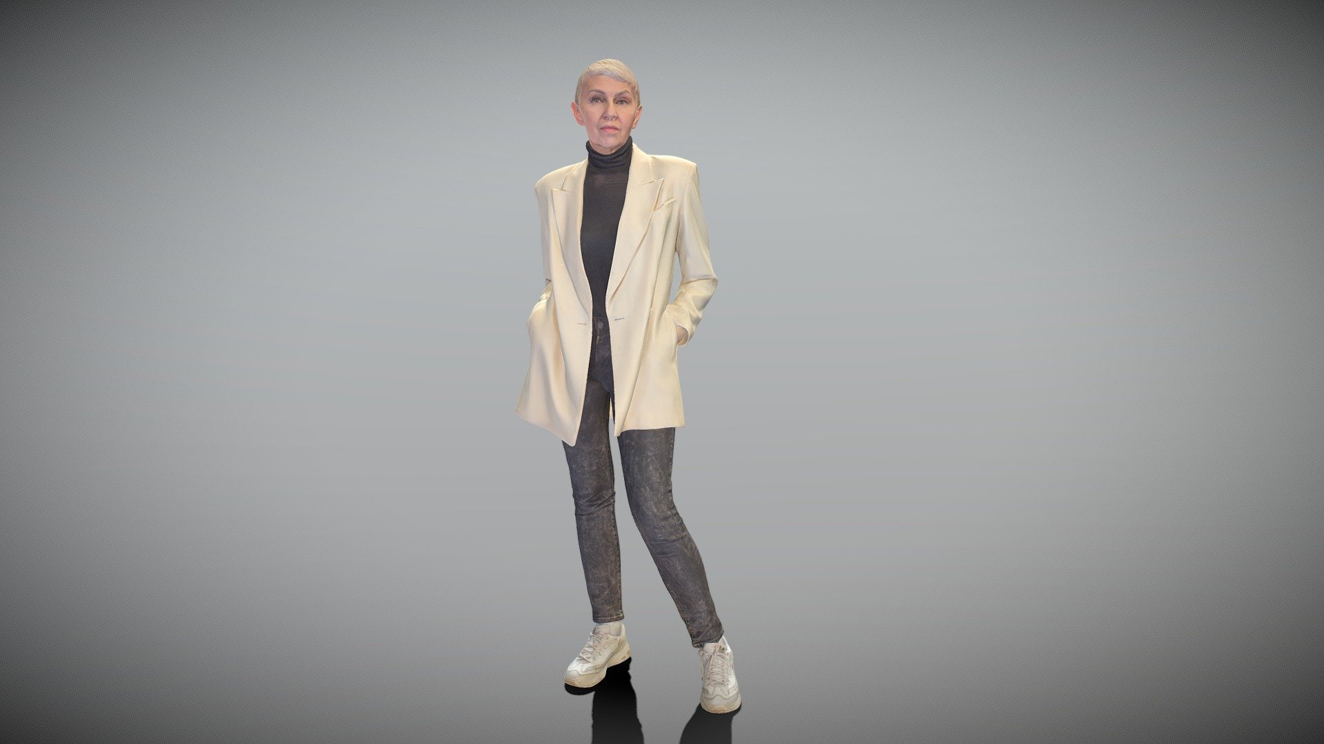 Business woman with short hair 382 3d model