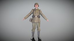 German Wehrmacht soldier in A-pose 383