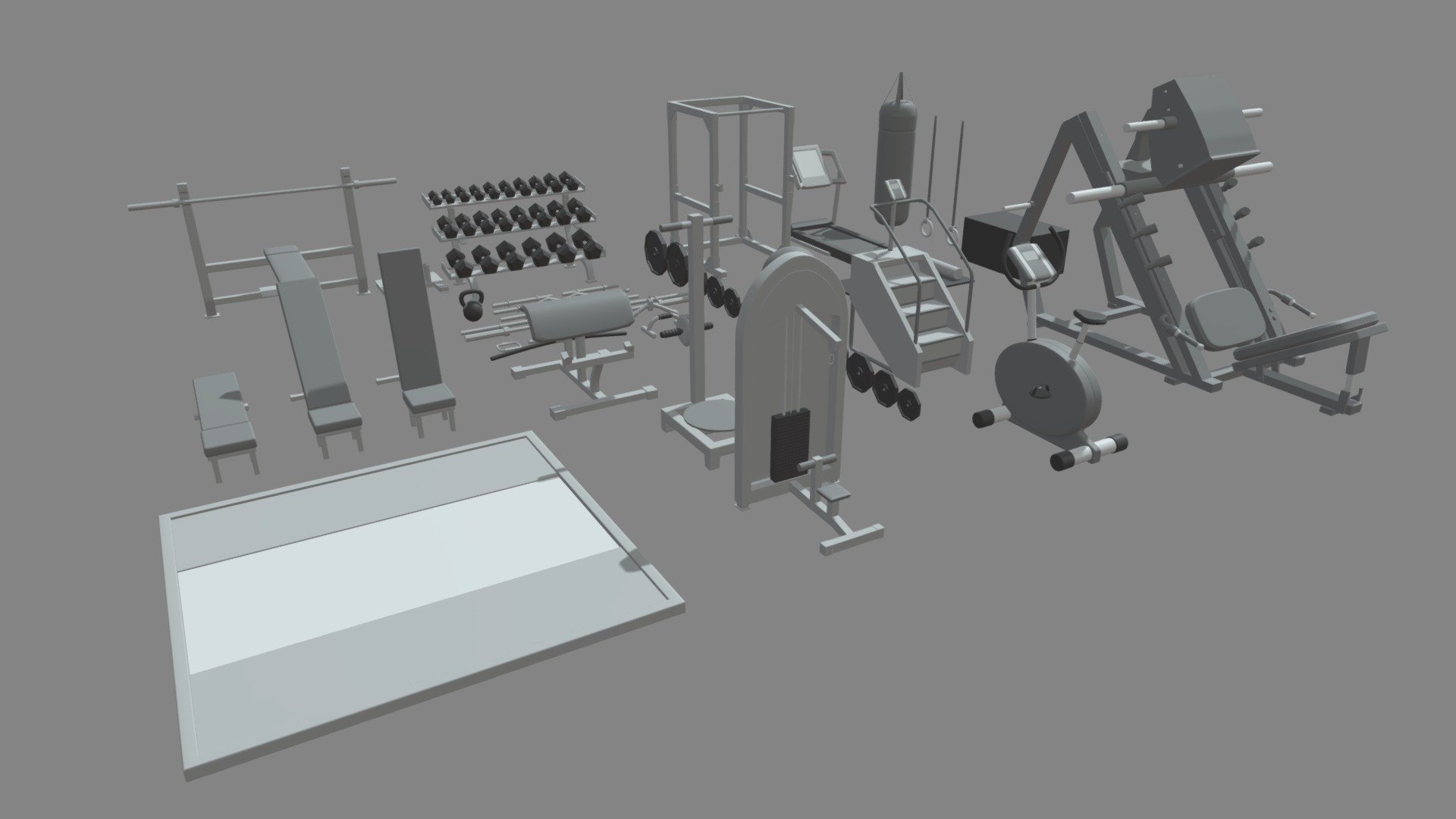 Low Poly Gym 3d model