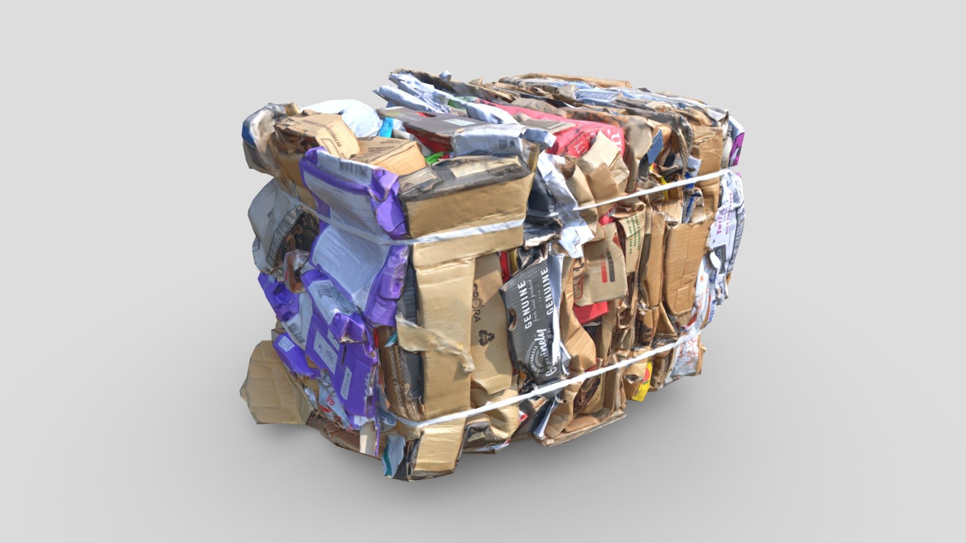 Compacted Cardboard Trash 3d model