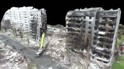 Destroyed Building in Borodyanka, Kyiv, Ukraine