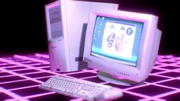 Low poly Retro computer