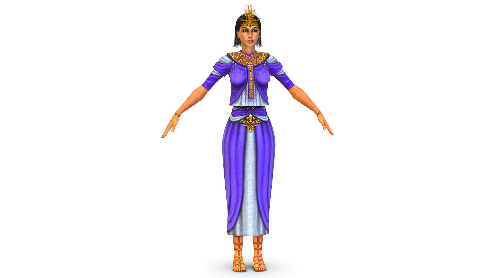 Arab dancer in national costume 3d model