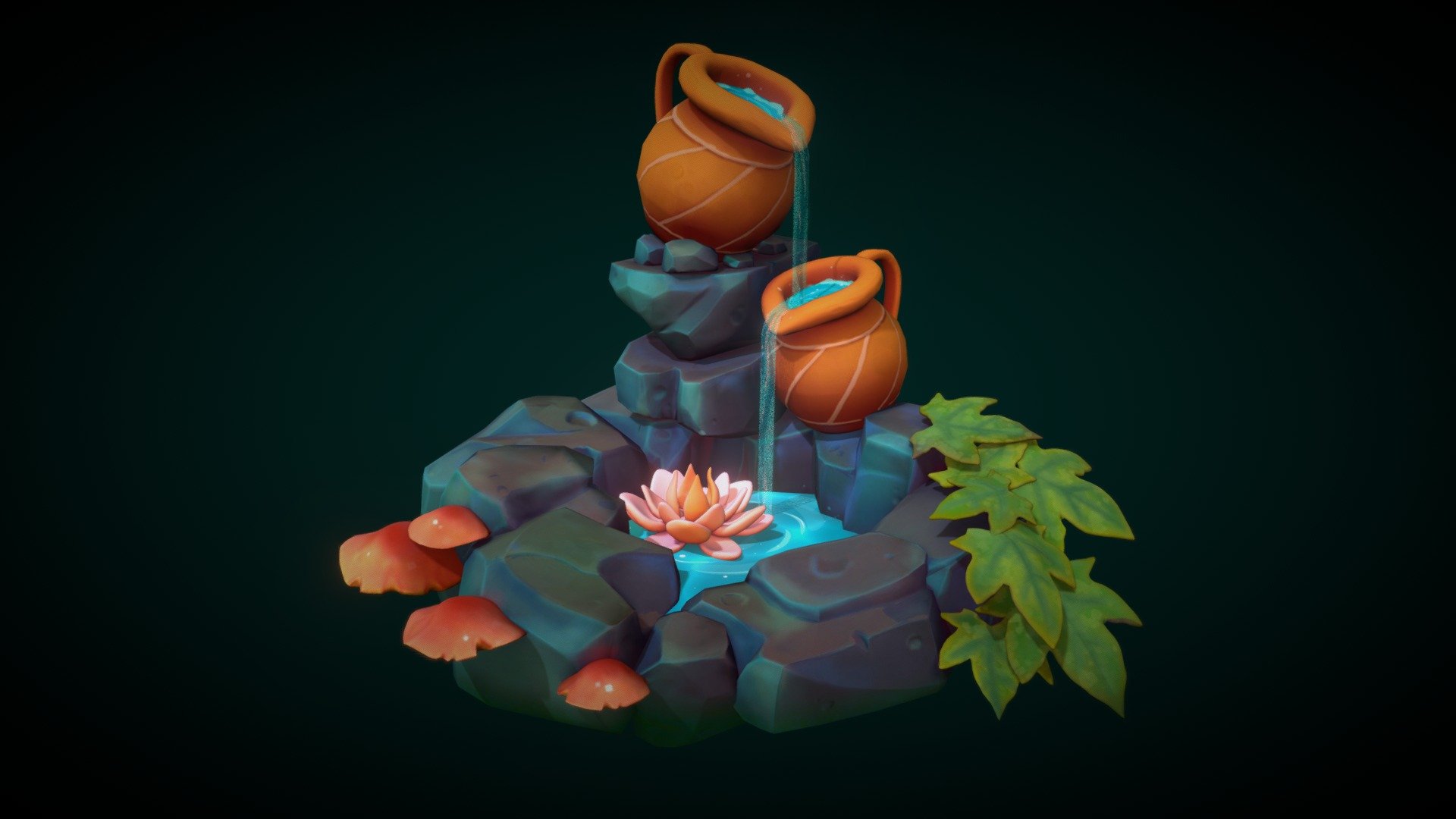 The Spring in the forest 3d model