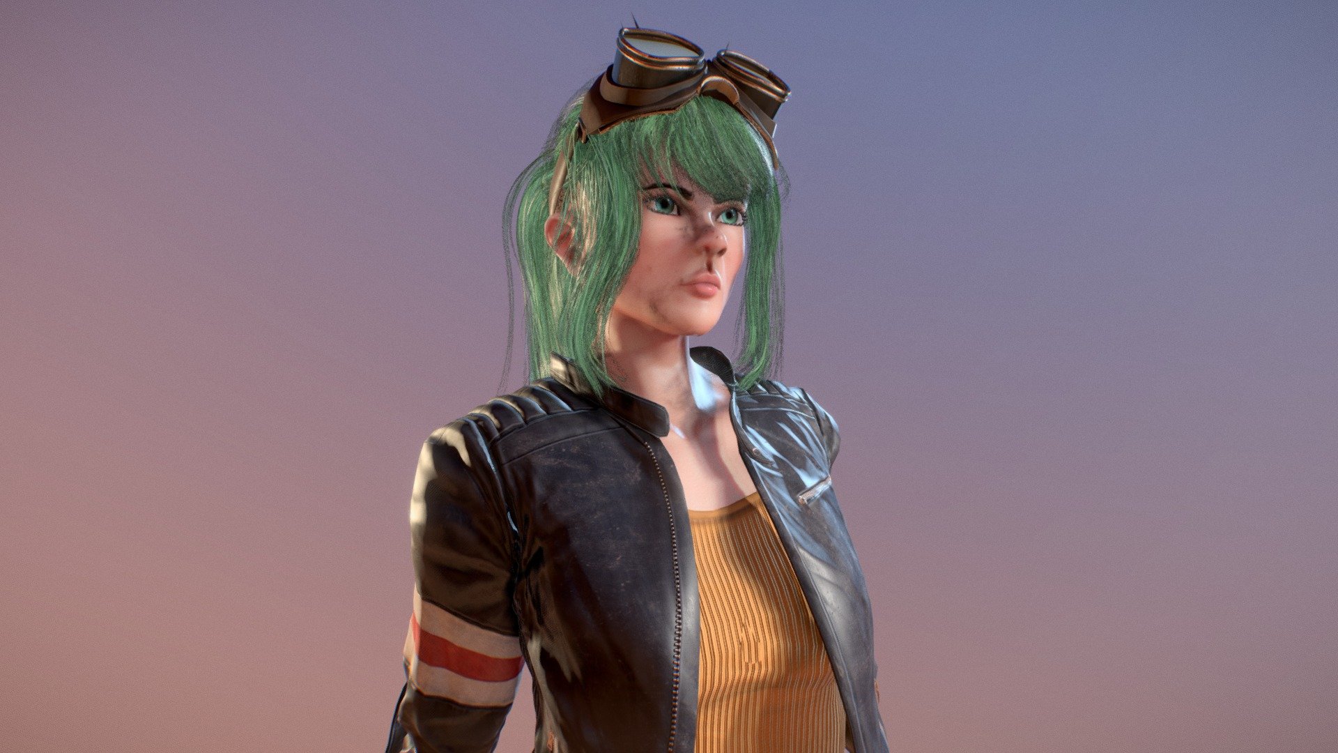 Motorcycle Girl 3d model