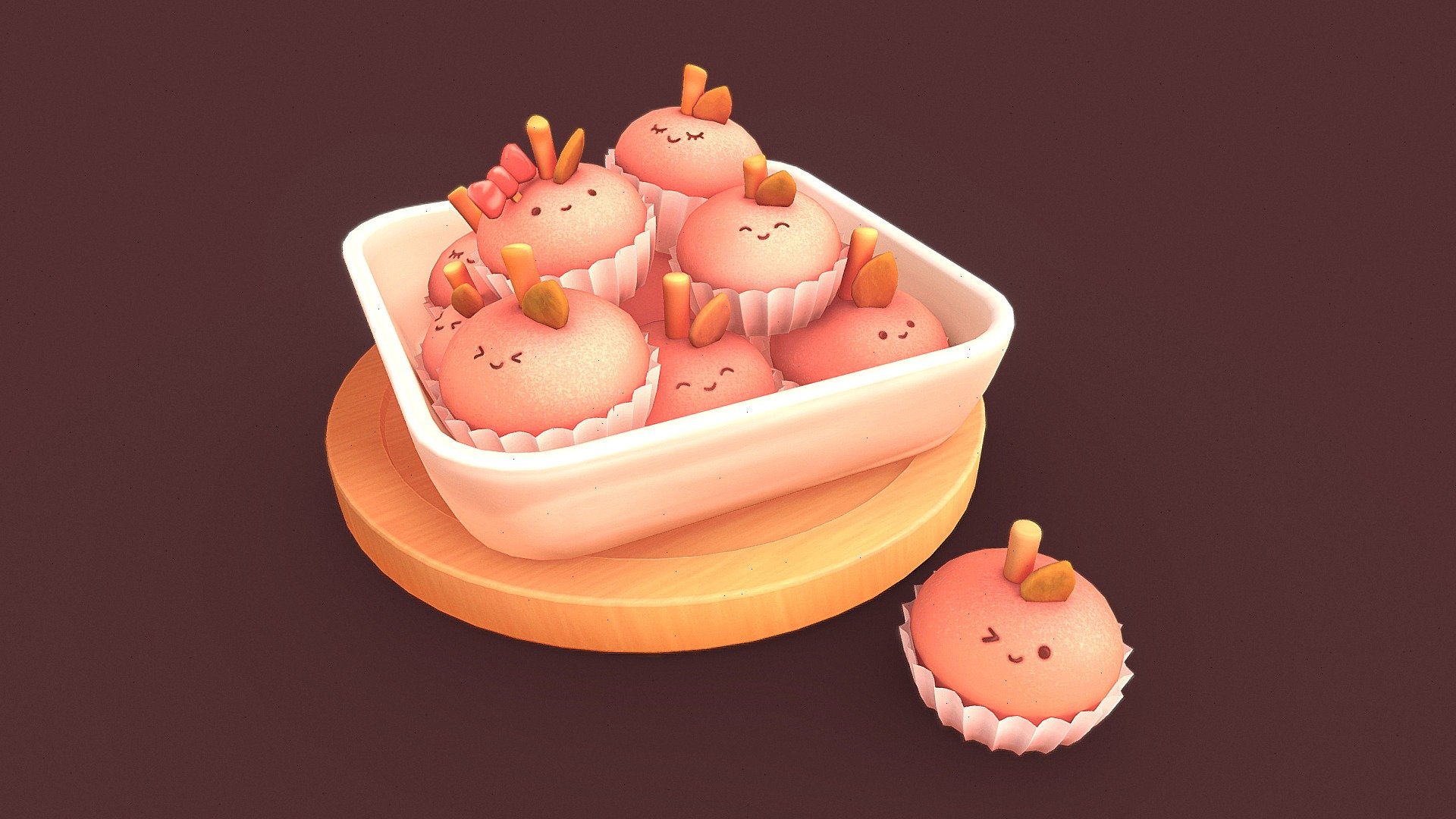 Apple cakes ~ 3d model