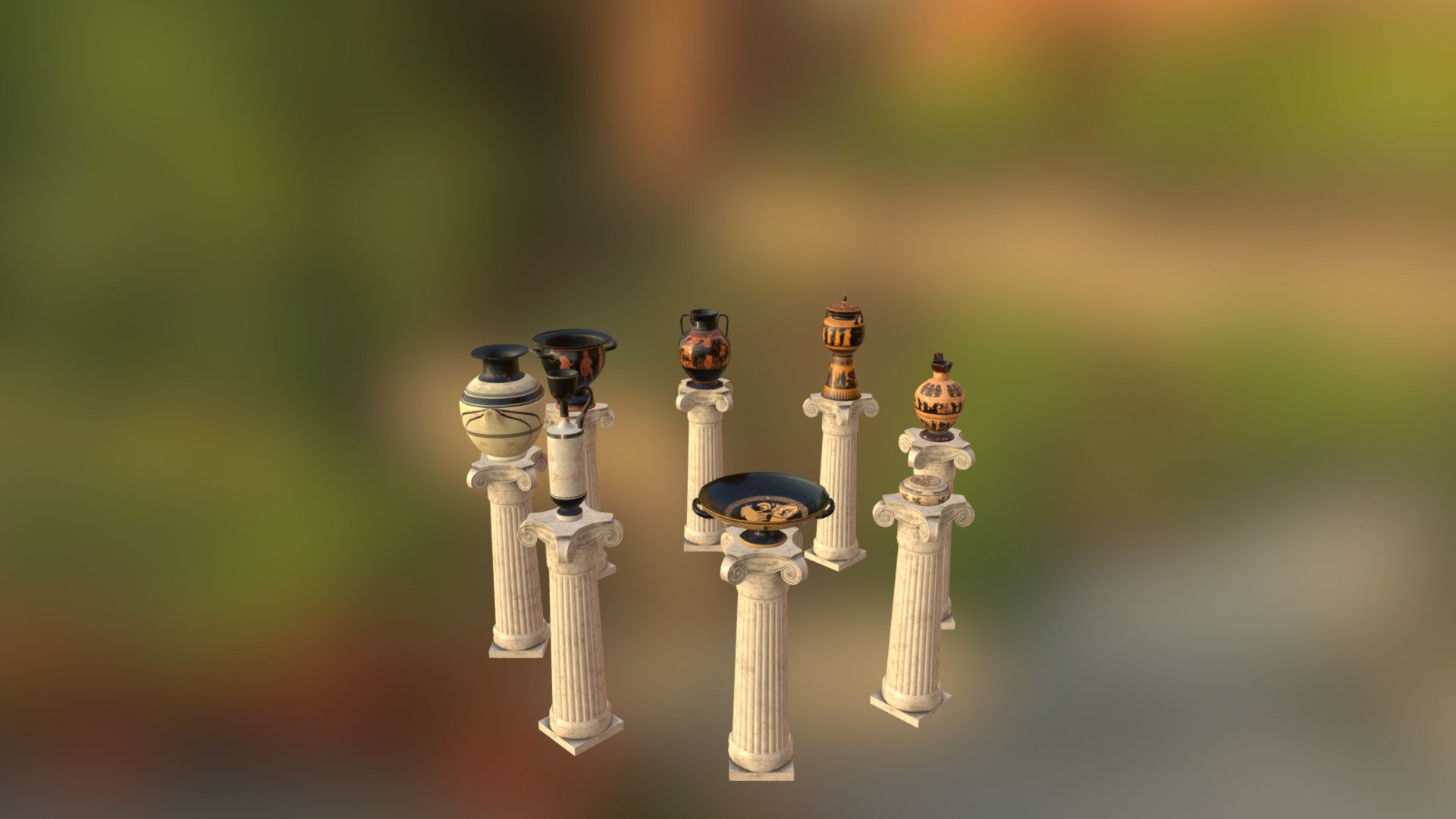 Greek ceramic vases 3d model