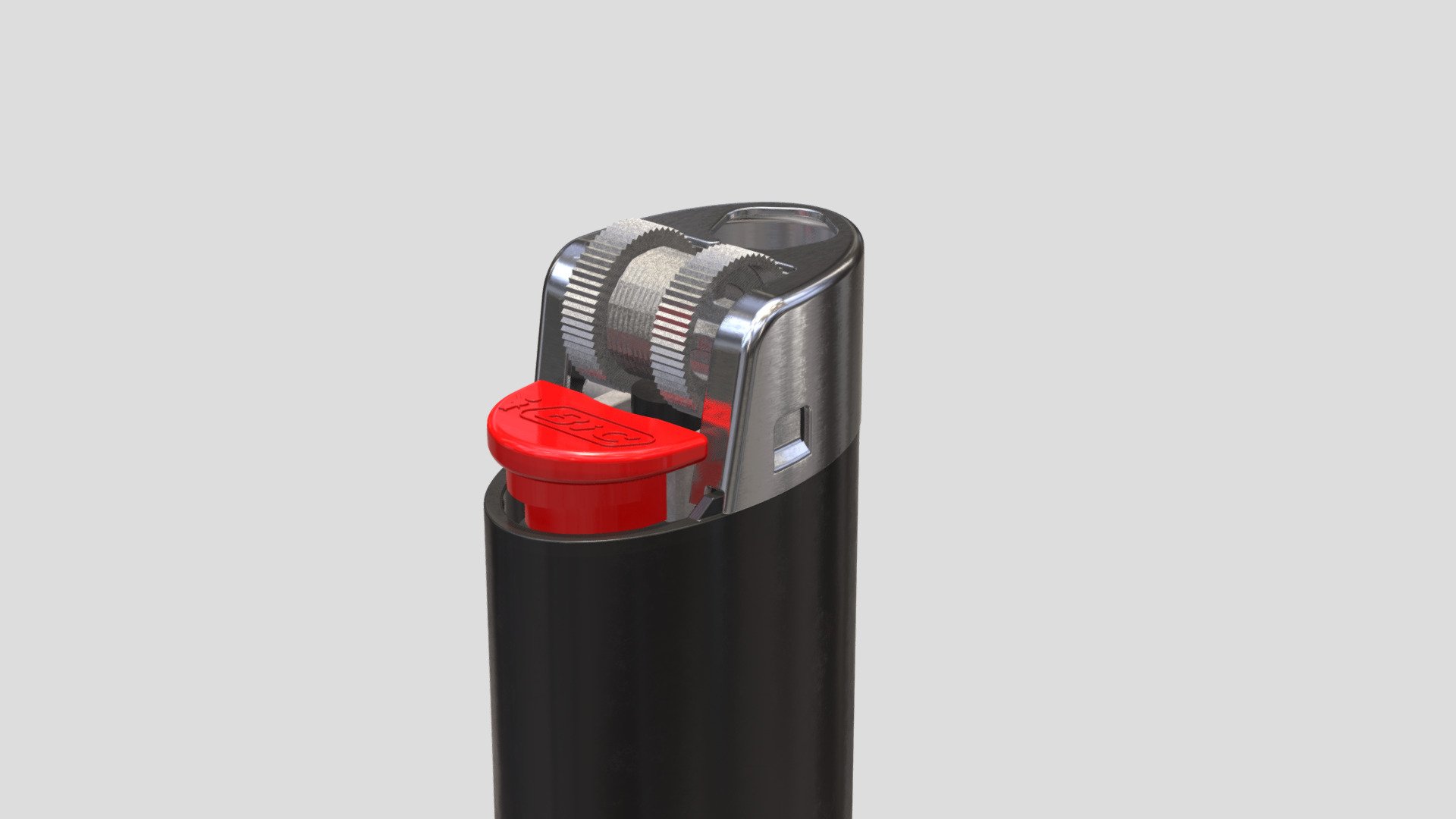 BIC Lighter black (used) 3d model