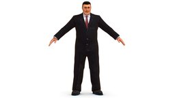 LowPoly Man Body Boss Jacket Suit