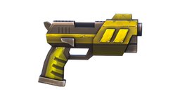 LowPoly Sci-Fi Cartoon Pistol Gun