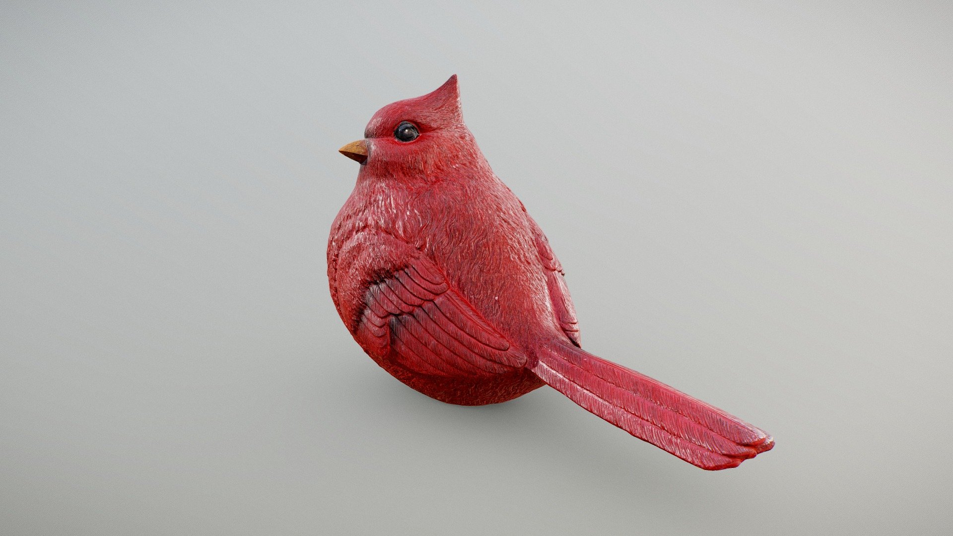 Cardinal Bird Figurine 3d model