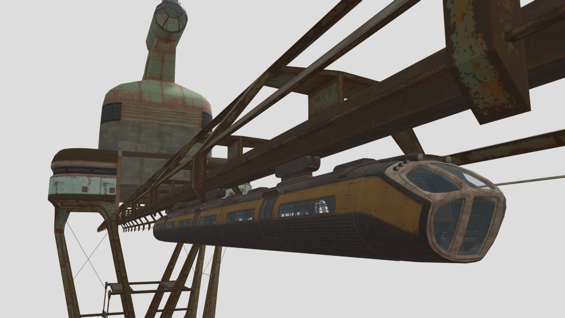 Fallout: Monorail + Station 3d model