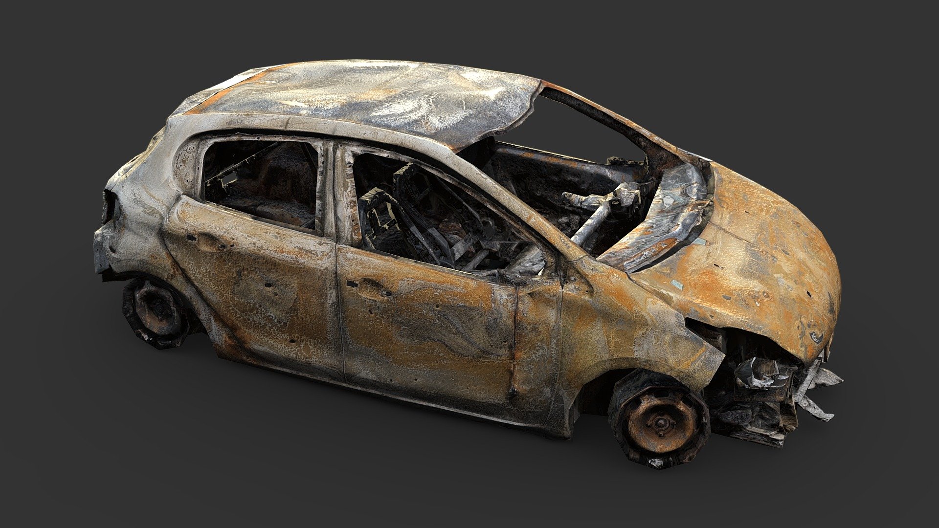 Burned-out Car Test 3d model