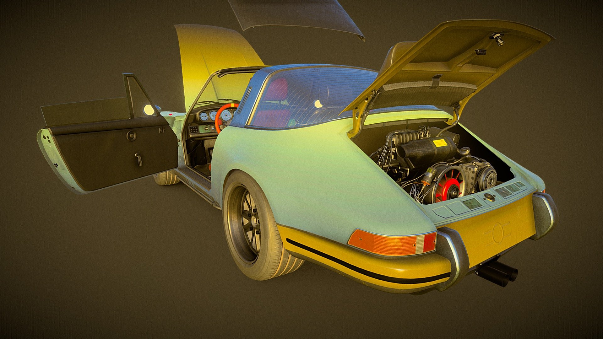 Porsche 911 Backdate Targa 3d model