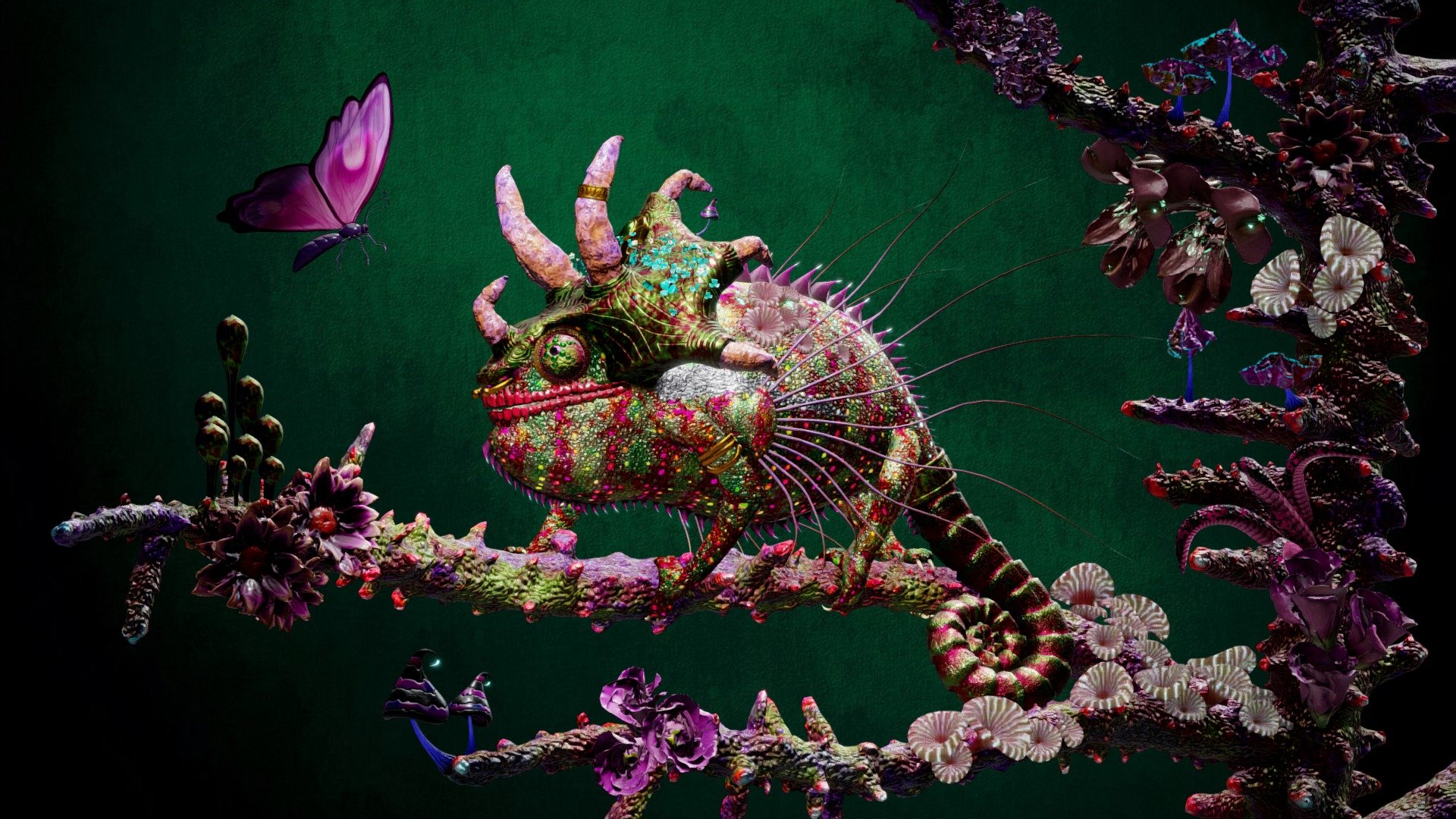 Chameleon of the in-between 3d model