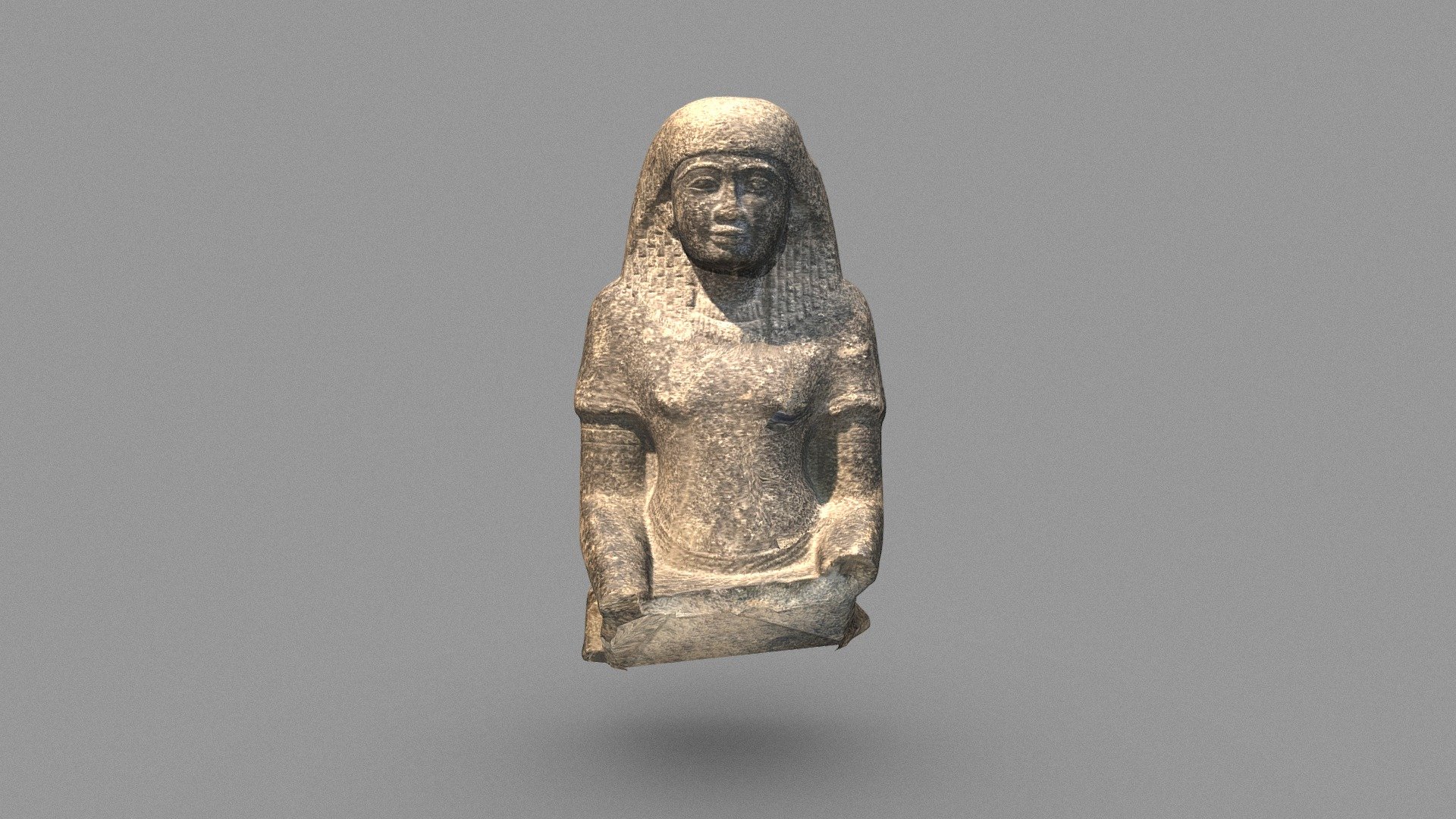 Egyptian bust from seated statue 3d model