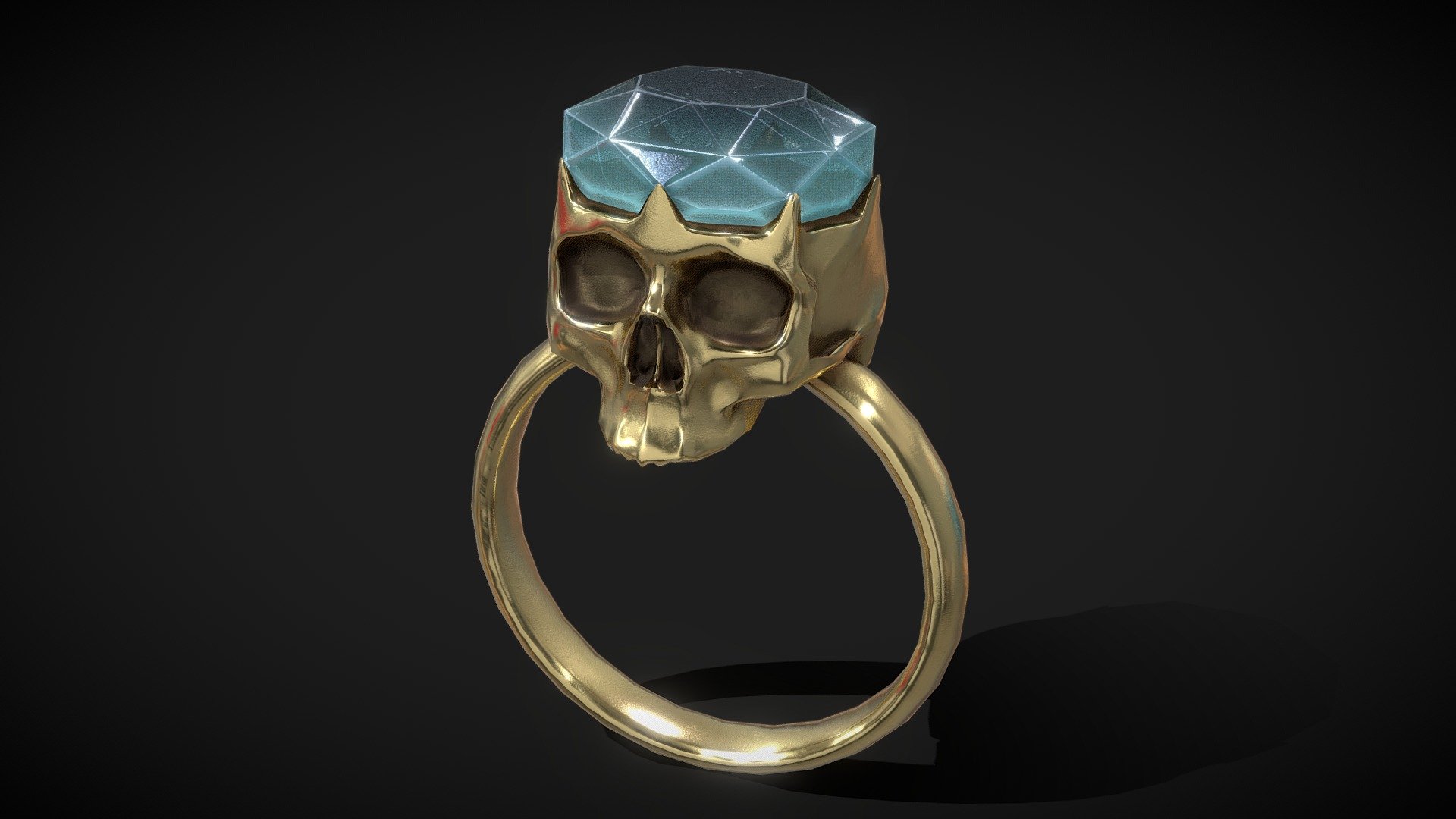 Skull Gem Ring 3d model