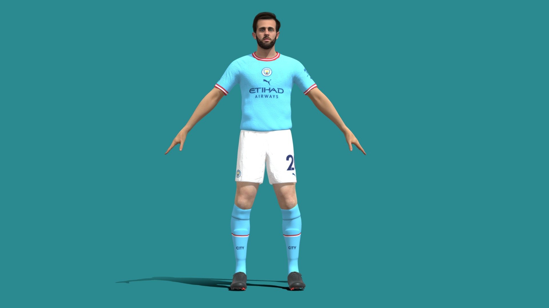 3D Rigged Bernardo Silva Manchester City 3d model