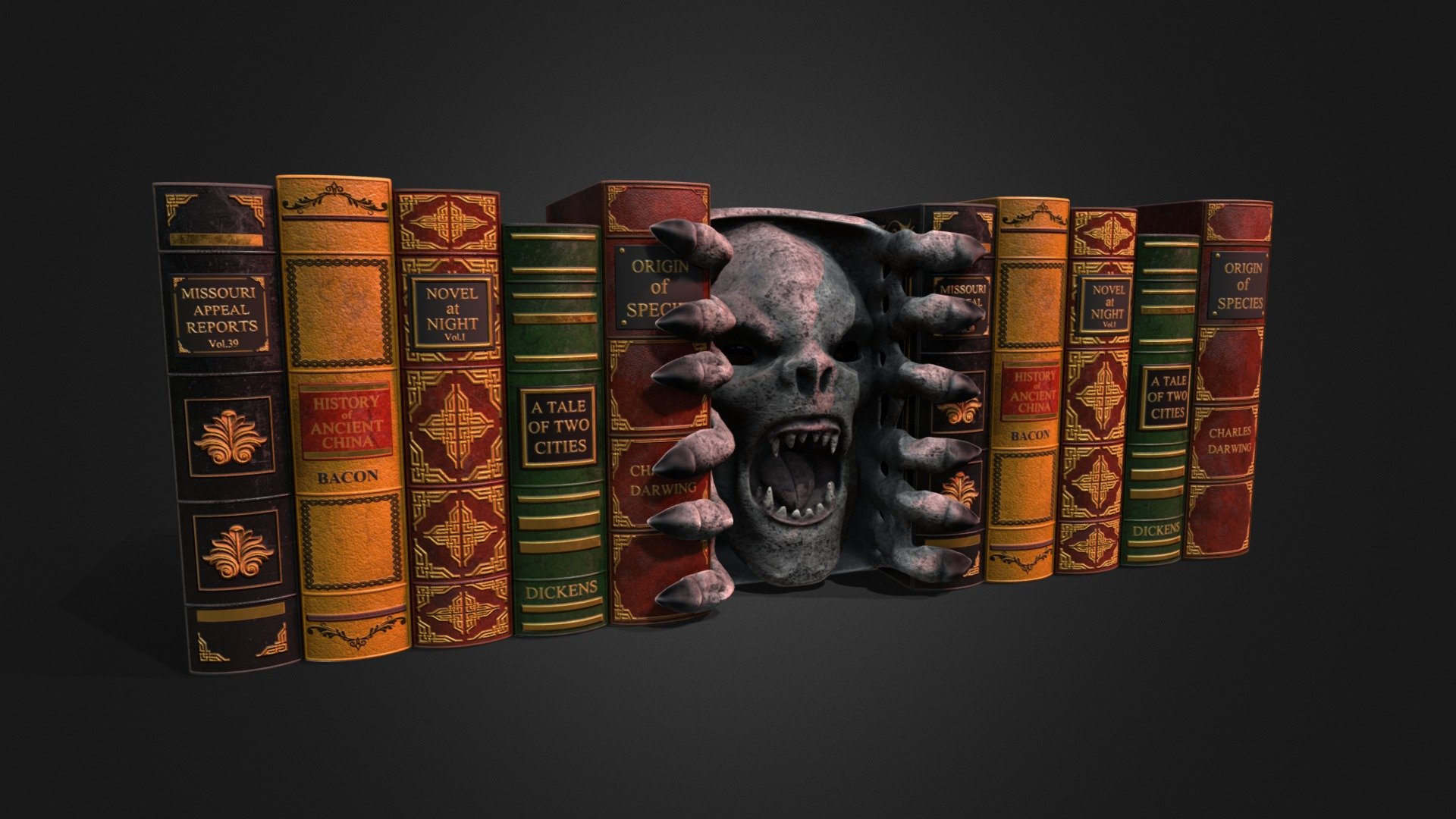 creature bookends 3d model