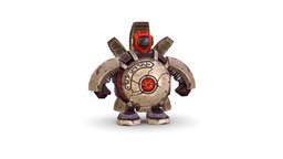 lowpoly 3d model cartoon stone robot ball