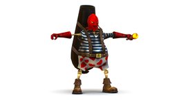 Skined Pirate Red Mask Cannon